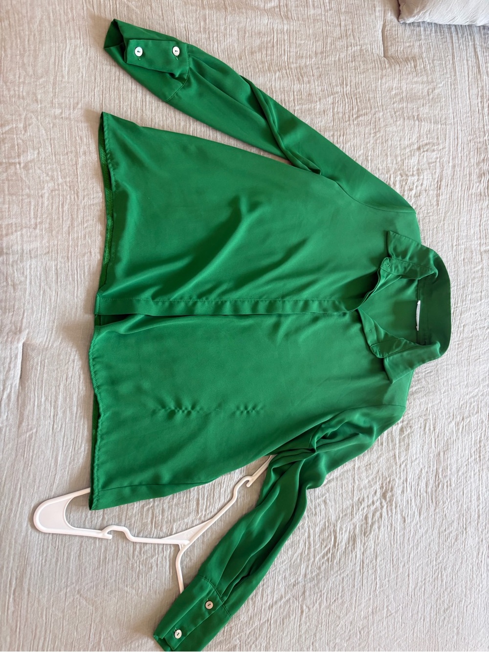 Forever Unique Emerald Green Button-Front Blouse